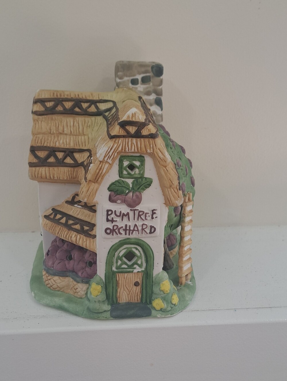 Vtg. 1995 Partylite Plum Tree Orchard Tea Light House Fairycore Cottagecore.
